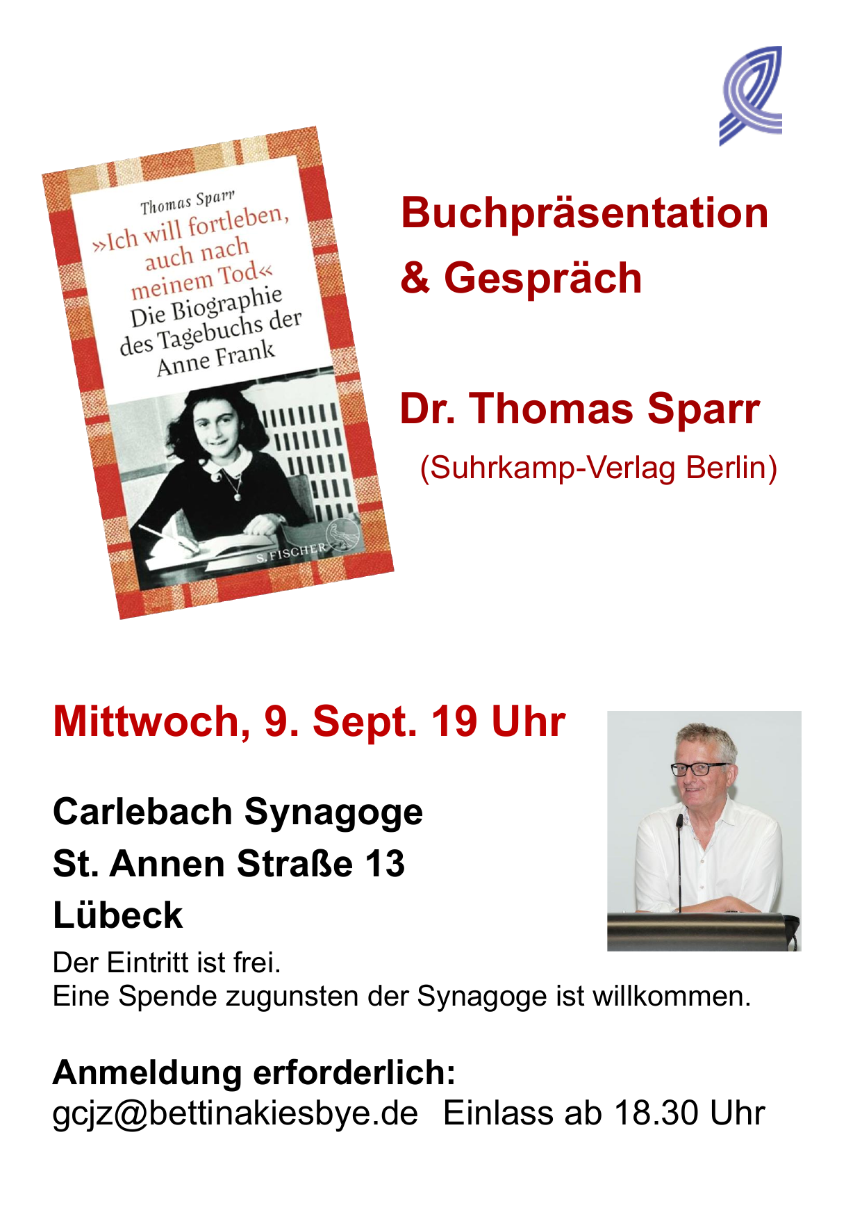 Plakat Buchpräsentation & Gespräch mit Dr. Thomas Sparr